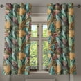 thumbnail image 1 of Ambesonne Tropical Grommet Curtain, Overlapped Exotic Plot, 50"x63", Pastel Brown and Grey Teal, 1 of 1