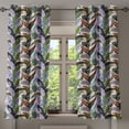 thumbnail image 1 of Ambesonne Tropical Grommet Curtain, Palm Foliage Hand-Drawn, 50"x63", Pale Lavender and Fern Green, 1 of 1
