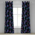 thumbnail image 1 of Ambesonne Tropical Grommet Curtain, Retro Abstract Monstera, 50"x108", Violet Aqua Charcoal Grey, 1 of 5
