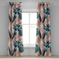 thumbnail image 1 of Ambesonne Tropical Grommet Curtain, Simple Monstera Palm Art, 50"x96", Coral Dark Teal Peach, 1 of 1