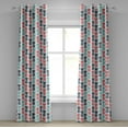 thumbnail image 1 of Ambesonne Tropical Grommet Curtain, Stamped Minimal Backdrop, 50" x 72", Turquoise White Coral, 1 of 6