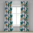 thumbnail image 1 of Ambesonne Tropical Grommet Curtain, Triangle Paradise Flower, 50"x84", Sea Green and Dark Teal, 1 of 1