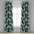 thumbnail image 1 of Ambesonne Tropical Grommet Curtain, Triangles Monsteras Plot, 50"x108", Laurel Green and Dark Grey, 1 of 1