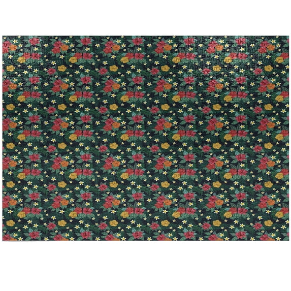 Ambesonne Tropical Jigsaw Puzzle Durable Cardboard, Realistic Flower Print, 1000 pcs, Multicolor
