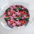 thumbnail image 1 of Ambesonne Tropical Jungle Fitted Round Tablecloth, Botany Hibiscus Art, 36"- 40" Diameter, Pastel Pink Dark Coral, 1 of 5
