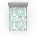thumbnail image 1 of Ambesonne Tropical Jungle Fitted Sheet, Dreamy Floral Aura, Full Size, Almond Green Sea Green, 1 of 5
