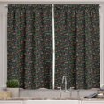 thumbnail image 1 of Ambesonne Tropical Kitchen Curtains, Cacao Beans Leaves Flowers, 55"x39", Olive Green Paprika and Blue, 1 of 3