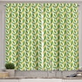 thumbnail image 1 of Ambesonne Tropical Kitchen Curtains, Cartoon Bananas Leaves, 55"x39", Fern Green and Earth Yellow, 1 of 3