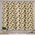 thumbnail image 1 of Ambesonne Tropical Kitchen Curtains, Contemporary Monsteras Art, 55"x24", Hunter Green and Beige, 1 of 3