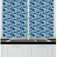 thumbnail image 1 of Ambesonne Tropical Kitchen Curtains, Exotic Leaves Cold Tones, 55"x45", Pale Turquoise and Multicolor, 1 of 1