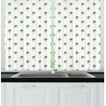 thumbnail image 1 of Ambesonne Tropical Kitchen Curtains, Hawaiian Island Forest, 55"x45", Lime Green White, 1 of 1