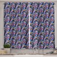 thumbnail image 1 of Ambesonne Tropical Kitchen Curtains, Minimalist Leaves Dots, 55"x36", Lavender Blue Pastel Pink, 1 of 3