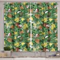 thumbnail image 1 of Ambesonne Tropical Kitchen Curtains, Pineapples Banana Coconut, 55"x39", Green Brown Yellow, 1 of 2