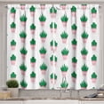 thumbnail image 1 of Ambesonne Tropical Kitchen Curtains, Succulent Cactus in Pots, 55"x45", Forest Green and Pastel Pink, 1 of 3
