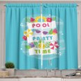 Ambesonne Tropical Kitchen Curtains, Summer Theme Fruits Flower, 55"x39