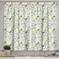 thumbnail image 1 of Ambesonne Tropical Kitchen Curtains, Wild Jungle Monstera Leaf, 55"x24", White Yellow Green Grey, 1 of 1