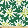 thumbnail image 1 of Ambesonne Tropical Leaf Fabric by the Yard Upholstery, Brush Strokes Floral, 5 Yards, Hunter Green Yellow White, 1 of 5