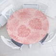 thumbnail image 1 of Ambesonne Tropical Leaves Fitted Round Tablecloth, Boho Exotic Jungle, 36"- 40" Diameter, Pale Pink and Rose, 1 of 5