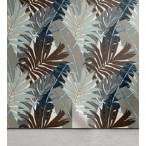Ambesonne Tropical Leaves Peel & Stick Wallpaper for Home, Aloha Vibes Leaf, 13"x36", Almond Green Warm Taupe