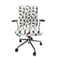 thumbnail image 1 of Ambesonne Tropical Office Chair Cover Stretchable High Back, Pineapples in Triangles, Charcoal Grey White, 1 of 1