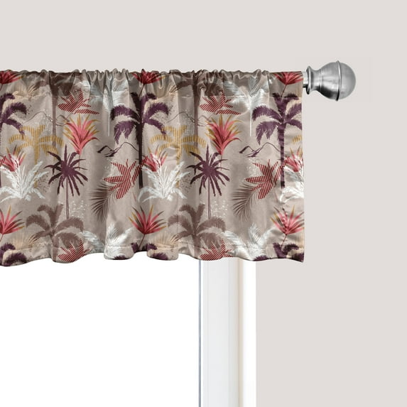 Ambesonne Tropical Palm Window Valance, Exotic Forest Pattern, 54" X 18", Multicolor