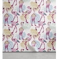 thumbnail image 1 of Ambesonne Tropical Peel & Stick Wallpaper for Home, Flamingos Grunge Flowers, 13"x100", Hot Pink Ivory Ecru, 1 of 5