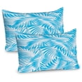 thumbnail image 1 of Ambesonne Tropical Pillow Sham 2 Pack, Exotic Miami Palms, 36"x20", Turquoise Aqua Blue, 1 of 3