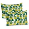 thumbnail image 1 of Ambesonne Tropical Pillow Sham 2 Pack, Monstera Leaves Monochrome, 36"x20", Lime Green and Emerald, 1 of 3