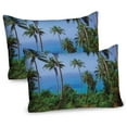 thumbnail image 1 of Ambesonne Tropical Pillow Sham 2 Pack, Ocean Jungle Beauty, 36"x20", Blue Green, 1 of 3