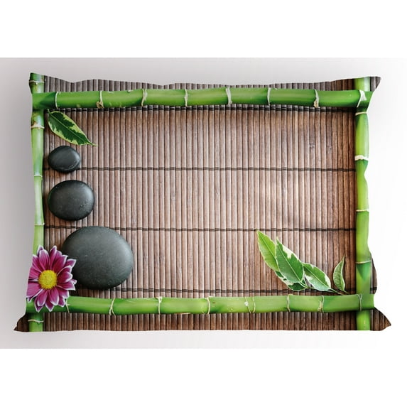 Ambesonne Tropical Pillow Sham, Floral Leafy Tree Artwork, 36" X 20", Multicolor