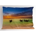 thumbnail image 1 of Ambesonne Tropical Pillow Sham, Thailand Boat in Ocean, 36" X 20", Multicolor, 1 of 2