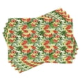 thumbnail image 1 of Ambesonne Tropical Place Mats Set of 4, Exotic Flowers Pattern, Standard Size, Red Pale Yellow Green, 1 of 5