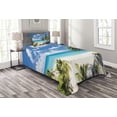 thumbnail image 1 of Ambesonne Tropical Quilted Bedspread Set 2 Pcs, Barbados Beach Ocean, Twin Size, Multicolor, 1 of 3