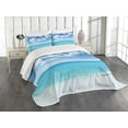 thumbnail image 1 of Ambesonne Tropical Quilted Bedspread Set 2 Pcs, Hawaiian Seascape, Twin Size, Turquoise White, 1 of 5