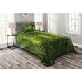thumbnail image 1 of Ambesonne Tropical Quilted Bedspread Set 2 Pcs, Palm Trees Exotic, Twin Size, Green, 1 of 3