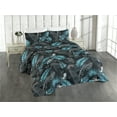 thumbnail image 1 of Ambesonne Tropical Quilted Bedspread Set 3 Pcs, Black Palm Leaves Plot, Twin, Deep Sky Blue Dark Grey, 1 of 4