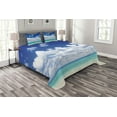 thumbnail image 1 of Ambesonne Tropical Quilted Bedspread Set 3 Pcs, Hawaiian Exotic Sky, King Size, Turquoise White, 1 of 3