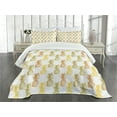 thumbnail image 1 of Ambesonne Tropical Quilted Bedspread Set 3 Pcs, Sketched Stamp Minimal, Queen Size, Olive Green Cinnamon, 1 of 3