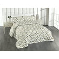 thumbnail image 1 of Ambesonne Tropical Quilted Bedspread Set 3 Pcs, Summer Themed Pattern Palm, Twin, Dark Mustard Army Green, 1 of 4