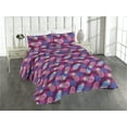 thumbnail image 1 of Ambesonne Tropical Quilted Bedspread Set 3 Pcs, Watercolor Pineapples Plot, Queen, Dark Magenta Pale Green, 1 of 4