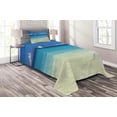 thumbnail image 1 of Ambesonne Tropical Quilted Coverlet 2 Pcs, Exotic Seashore View, Twin Size, Turquoise Cream, 1 of 2