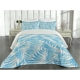 thumbnail image 1 of Ambesonne Tropical Quilted Coverlet 3 Pcs, Exotic Miami Palms, Queen Size, Turquoise Aqua Blue, 1 of 4