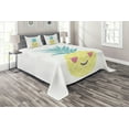 thumbnail image 1 of Ambesonne Tropical Quilted Coverlet 3 Pcs, Heart Eyes Pineapple, Queen Size, Multicolor, 1 of 4