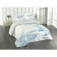thumbnail image 1 of Ambesonne Tropical Quilted Coverlet 3 Pcs, Palm Trees at Beach, Queen Size, Blue White, 1 of 4