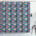 thumbnail image 1 of Ambesonne Tropical Shower Curtain, Colorful Floral Petals, 69"Wx75"L, Night Blue Multicolor, 1 of 4
