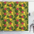 thumbnail image 1 of Ambesonne Tropical Shower Curtain, Exotic Monstera Leaves Art, 69"Wx70"L, Mustard Green Magenta, 1 of 4