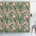thumbnail image 1 of Ambesonne Tropical Shower Curtain, Exotic Palm Leaves Concept, 69"Wx70"L, Green Rose Pastel Pink, 1 of 5