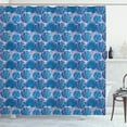 thumbnail image 1 of Ambesonne Tropical Shower Curtain, Exotic Palm Monochrome, 69"Wx70"L, Blue Pale Pink, 1 of 3