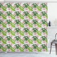 thumbnail image 1 of Ambesonne Tropical Shower Curtain, Hibiscus Flora Hand Drawn, 69"Wx75"L, Blush Green Apple Green, 1 of 5