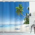 thumbnail image 1 of Ambesonne Tropical Shower Curtain, Ocean Summer Palms, 69"Wx70"L, Blue Green Cream, 1 of 4
